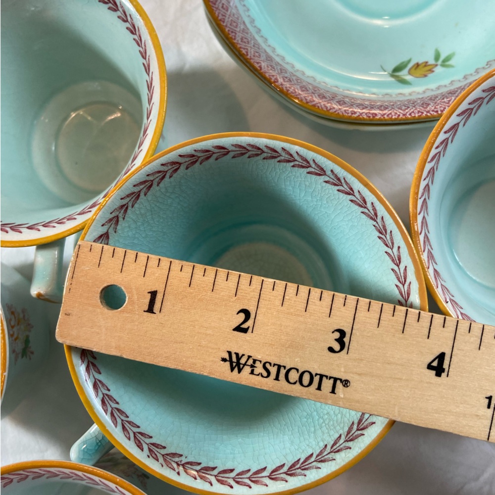 Adams Calyx Ware Tea Cups Saucers Creamer chips and stains Arts & Crafts - Picture 11 of 13